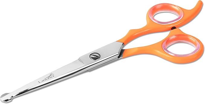 Professional Rounded Dog Scissors - Sharp Stainless Steel Blades with Colorful Handles, Safe and Easy-to-Use Pet Scissors for Long Lasting Grooming at Home-Mewly Pet