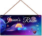 Personalized Signs Universe Spacecraft Sign Galaxy Sign For Kids Room Wall Art Décor Outer Space Theme Nursery Wall Decor For Boys Room Girls Bedroom