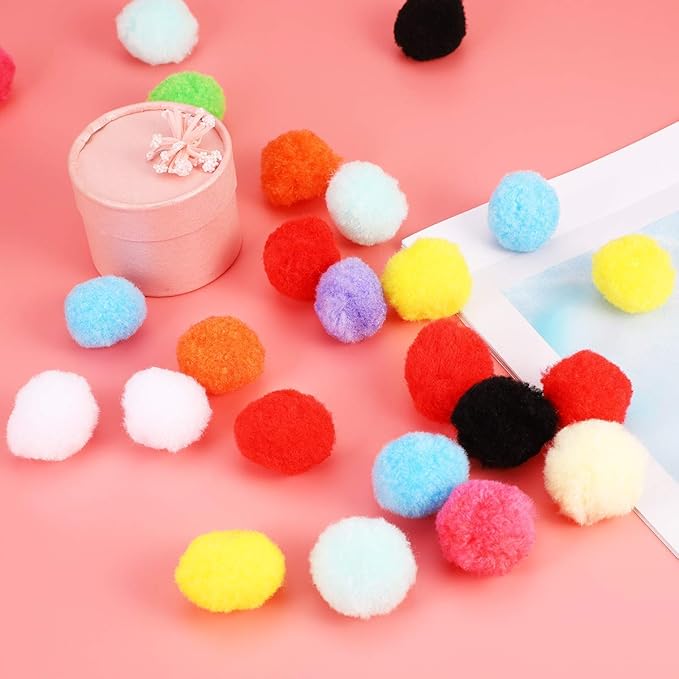 UEETEK 160PCS Cat Toys Assorted Color Soft Cat Toy Balls Kitten Toys Pompon Balls (Mix Color)-Mewly Pet