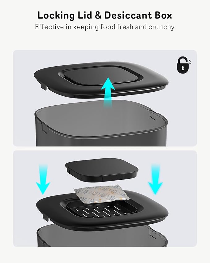 Automatic Cat Feeder, Cat Food Dispenser Battery-Operated with 180-Day Battery Life, Timed Pet Feeder for Cats and Dogs, Desiccant Bag, Programmable Portion Control, 4 Daily Meals, 10s Voice Recorder-Mewly Pet