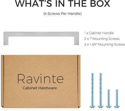 Ravinte 1 Pack 7-1/2 Inch Kitchen Square Cabinet Handles Satin Nickel Cabinet Pulls Brushed Nickel Drawer Pulls Kitchen Cabinet Hardware Kitchen Handles for Cabinets Cupboard Handles Drawer Handles