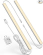 Plug-in Under Cabinet Lighting, Dimmable Under Counter Lights for Kitchen, 2pcs 12 Inch, Warn White 3000K Linkable USB Led Closet Light, Wired Indoor Night Lights Bar for Desk,Sink,Workbench