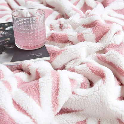 LOMAO Sherpa Fleece Blanket Fuzzy Soft Throw Blanket Dual Sided Blanket for Couch Sofa Bed (Pink, 90''x110'')