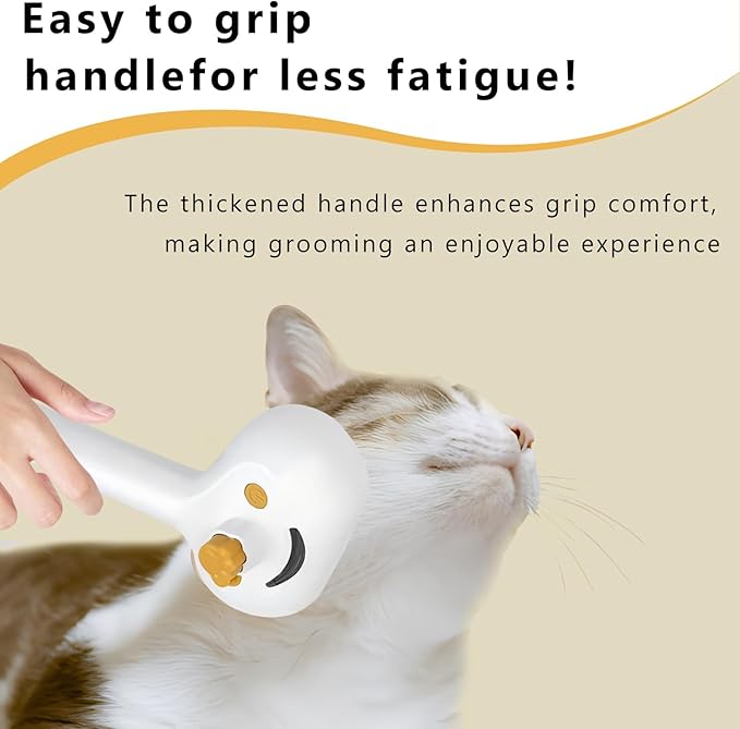 Pet Steam Brush for Dog & Cat – 3-in-1 Spray Hair Removal Comb – Steam Brush for Shedding & Grooming – Spritz Defur Comb – Includes Waterless Shampoo & Dental Wipes-Mewly Pet