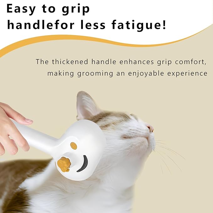 Pet Steam Brush for Dog & Cat – 3-in-1 Spray Hair Removal Comb – Steam Brush for Shedding & Grooming – Spritz Defur Comb – Includes Ear Wipes-Mewly Pet