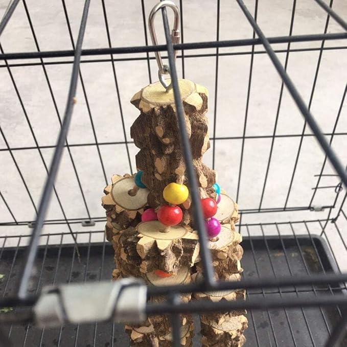 PINVNBY Macaw Toys, Extra Large Parrot Toys, Natural Wood Bird Chewing Toys for Large Birds Parrots African Grey Macaws Cockatoos Parkeets Eclectus Amazon Parrots-Mewly Pet