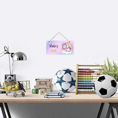 Personalized Signs Magic Unicorn Sign Rainbow Sign Wall Decor Decorations for Kids Room Nursery Baby Game Room Custom Name Sign For Girls Room Boys Bedroom