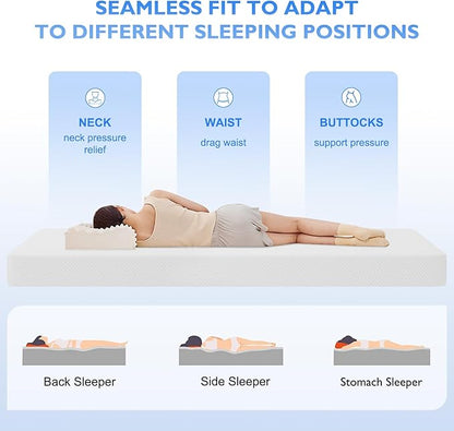 PayLessHere 8 Inch Gel Memory Foam Mattress Medium Firm Mattresses CertiPUR-US Certified Bed-in-a-Box Pressure Relieving California King Size,Fiberglass Free，White