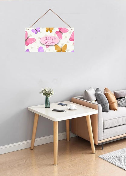 Personalized Butterfly Sign Wall Decor For Girls Room Kids Room Colorful Decoration Nursery Decor Party Decorations For Little Man Cave Flowers Theme Wall Art Decor For Boys Room