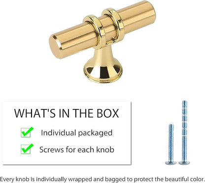 LONTAN 50 Pack Brushed Brass Cabinet Knobs Gold Dresser Knobs