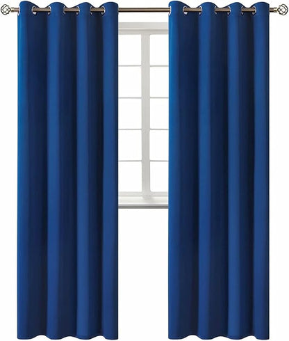 BGment Blackout Curtains for Bedroom - Grommet Thermal Insulated Room Darkening Curtains for Living Room, 52 x 95 Inch, 2 Panels, Royal Blue