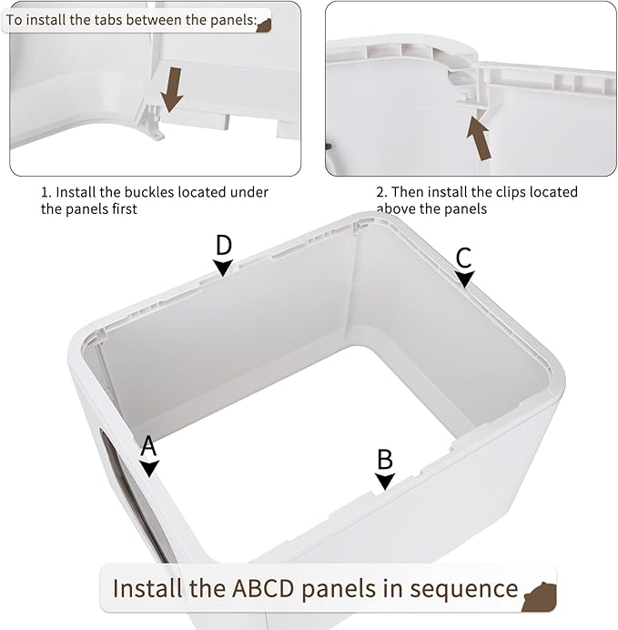 RIZZARI Large Enclosed Cat Litter Box : Covered Leak-Proof Reduces Odor - for Indoor Use Cat Owners (Light Gray)-Mewly Pet