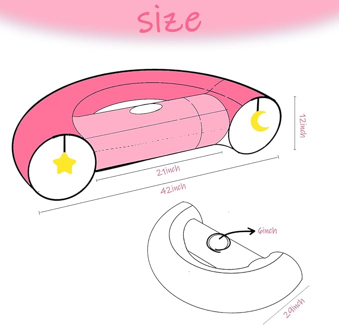 Cat Tunnel, Large Indoor Durable Collapsible Interactive Cat Tube with Peek-A-Boo Hole, Hanging Toys, and Crinkly Paper Lining - Cute Tunnel for Cats, Kittens, Puppies & Rabbits, Pink-Mewly Pet