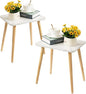 FORAOFUR End Table Set of 2, Modern Wooden Side Table for Living Room, Bedroom