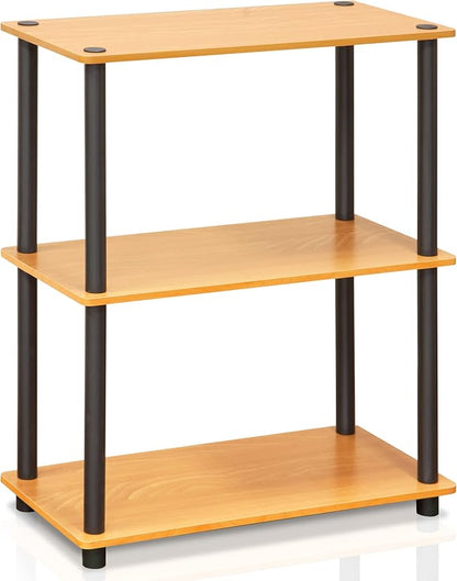 Furinno Shelves Industrial Multipurpose Side Table, Marble White