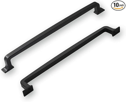 khtumeware 10 Pack 8 Inch Cabinet Handles - Matte Black Cabinet Pulls and Drawer Handles