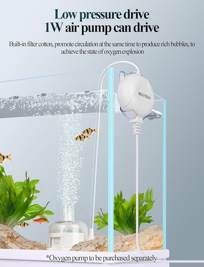 UPETTOOLS Mini Aquarium Sponge Filter, Small Fish Tank Filter Submersible Fish Filter Built-in Air Bubble Stone and Bio Balls for Fish Tanks up to 5 Gallon (Air Pump Not Included)-Mewly Pet
