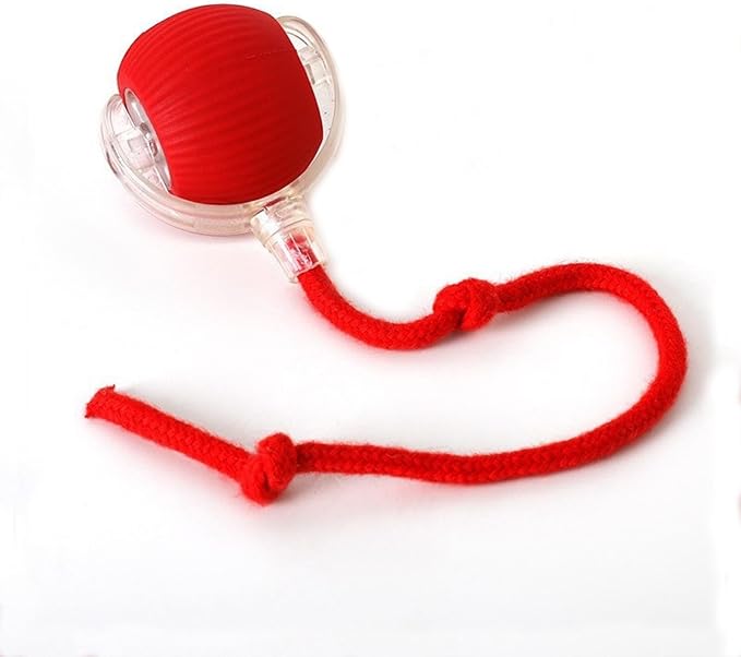 Electric Cat Toy - Automatic Rolling cat Toy with Motion sensors, Designed for Indoor Cats, Suitable for Solo Play (USB Rechargeable) (Red)-Mewly Pet