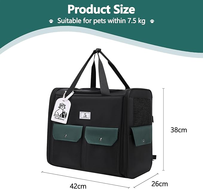 Dog Backpack, Pet Backpack with Breathable Mesh, Pet Travel Carrier with Soft Padded, Reinforced Support, Airline Approved Cat Backpack(Black)-Mewly Pet