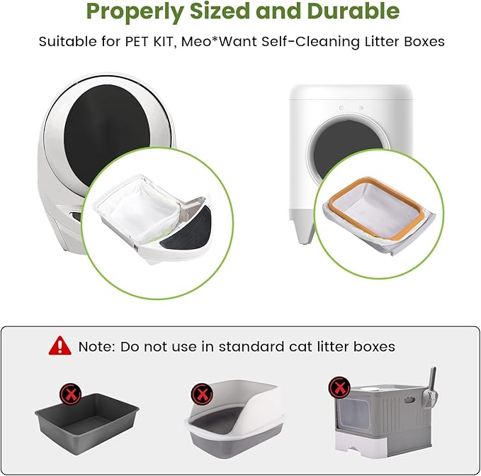 67 Count Waste Drawer Bags for Robot 3 4 and Compatible with Most Self Cleaning Litter Box & ScoopFree Clumping Poop Bin, 9 Gal Kitty Drawstring Liners Leak-proof Disposable Pet Trash Replacement Bags-Mewly Pet