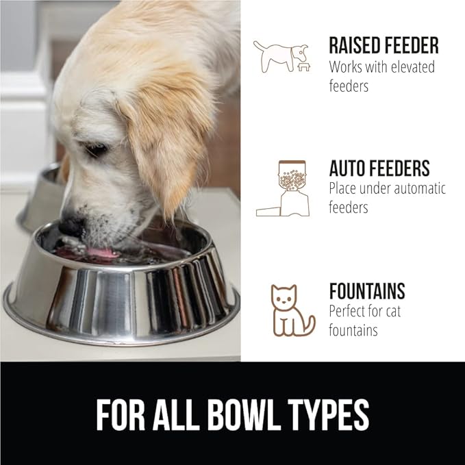 GORILLA GRIP 100% Waterproof Raised Edge BPA Free Silicone Pet Feeding Mat, Dog Cat Food Mats Contain Spills Protects Floors, Placemats for Cats and Dogs Water Bowl, Pets Accessories 23x15 Cream-Mewly Pet