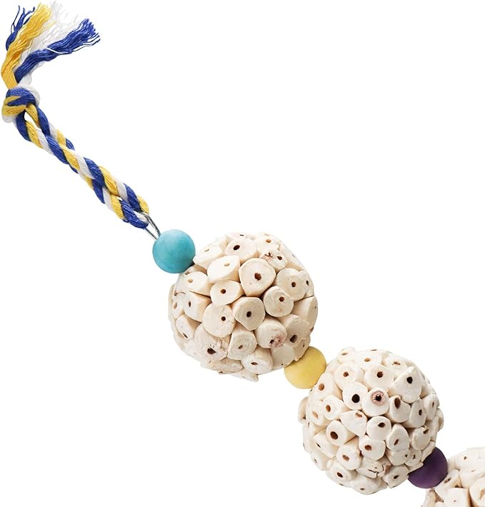 Bird Chewing Toy, Bird Sola Ball Toy with Bell, Bird Cage Accessories, Cage Toys for Cockatiel Parakeet Parrot Budgies Rat Hamster Chinchilla Rabbit Bunny African Grey-Mewly Pet