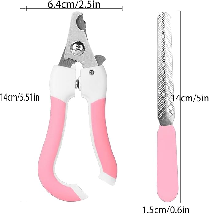 Zoocozy Cat Dog Pets Nail Clippers and Trimmers, Cat Grooming Supplies with Safety Guard, Avoid Overcutting, for Cat Dog Kitten Puppy Rabbit Guinea(Pink)-Mewly Pet
