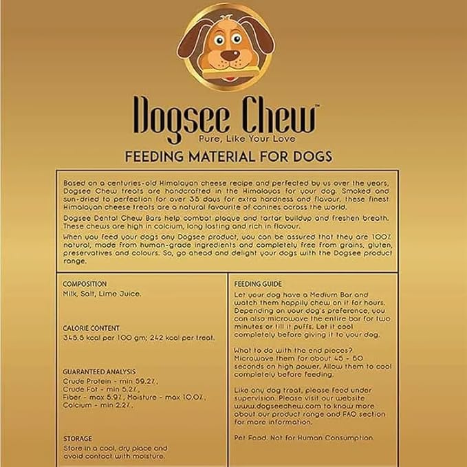 Dogsee Original Himalayan Yak Chews for Dogs (Medium - 2 Bars) | 100% Natural | Dog Treats Healthy | No Grain, No Gluten | for Teeth Cleaning-Mewly Pet