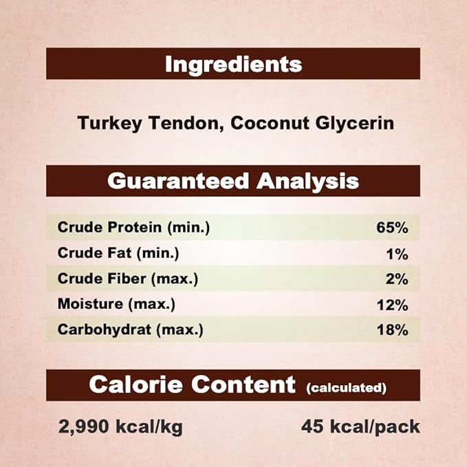 Afreschi Natural Turkey Tendon Bone (S) 40 Units/Box, Dog Treats for Signature Series, All Natural Human Grade Puppy Chew, USA-Sourced Turkey Tendon, Hypoallergenic, Rawhide Alternative-Mewly Pet