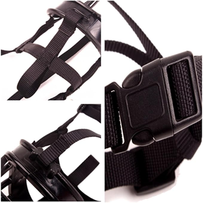 Basket Dog Muzzles-Soft Adjustable Breathable Mask Anti Biting Chewing Barking Training Dog Muzzle for Small Medium Large Dogs (Black, 4: Snout 9-13")-Mewly Pet