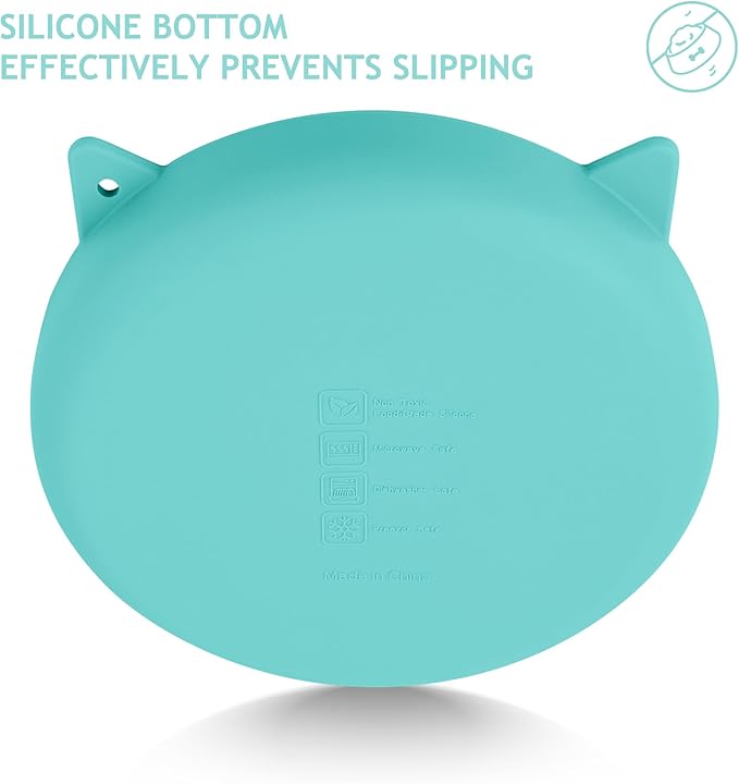 Coomazy Silicone Slow Feeder Dog Cat Bowls, Interactive Puzzle Toy for Pets Dry/Wet Food Training, Keeps Dogs Cats Busy, Prevents Puppy Kitty Overeating (Cyan, 1.4 Cup)-Mewly Pet