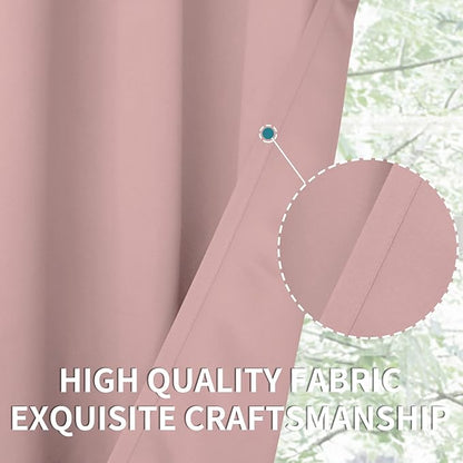 BGment Room Darkening Curtains 84 Inches Long - Grommet Thermal Insulated Drapes Window Treatment Curtains for Bedroom, 2 Panels, 42 x 84 Inch, Baby Pink