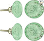 Perilla Home Set of 4 Bubble Knobs - Decorative Light Green Crystal Knobs - Glass Knob for Home Decor, Interior, Kitchen Cabinet, Hardware, Cupboard, Door, Dresser, Wardrobe and Drawer Pulls Handles