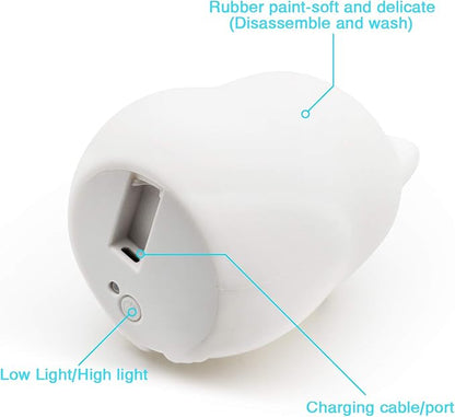 Night Light for Kids, Bedside Lamp for Children, Baby Nursery Lamp for Breastfeeding Safe, Break Resistant, Eye Caring, Adjustable Brightness & Color, Touch Control, Child Gift/Bedroom - Bird