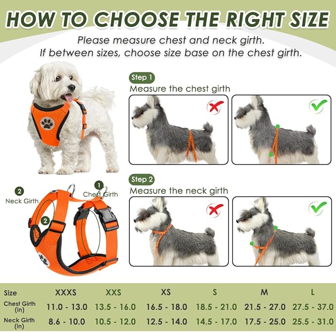 SlowTon Dog Seat Belt Harness for Car, Dog Car Harness Adjustable Mesh Breathable & Dog Seatbelt Safety Tether with Elastic Bungee for Small Medium Large Pets(Orange, Double Clip, S)-Mewly Pet
