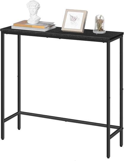 HOOBRO Narrow Console Table, 29.5" Small Entryway Table, Thin Sofa Table, Side Table, Display Table, for Hallway, Bedroom, Living Room, Foyer, Black BK75XG01