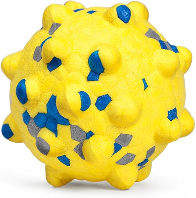 1.96'' Dog Balls for Dogs Aggressive Chewers Indestructible Tennis Durable Bouncy Interactive Dog Toy Balls for Fetch Game Floating Training(Yellow Small)-Mewly Pet