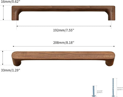Walnut Round 7-1/2 in 8 pcs Wooden Drawer Pulls Handle pulls for cabinets Kitchen Cabinet Drawer pulls Cabinet Door