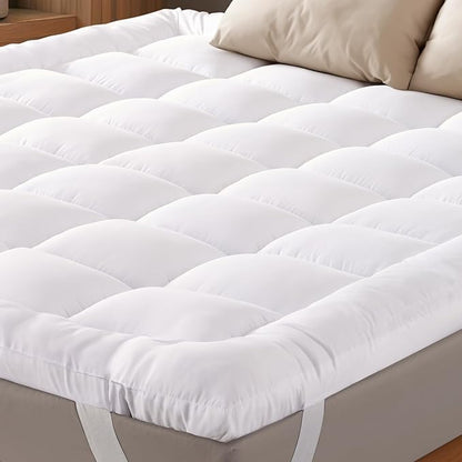 Ultra Soft Full Size Mattress Topper - Cloud-Like Mattress Pad for Back Pain Relief - Breathable Cooling Material for Hot Sleepers