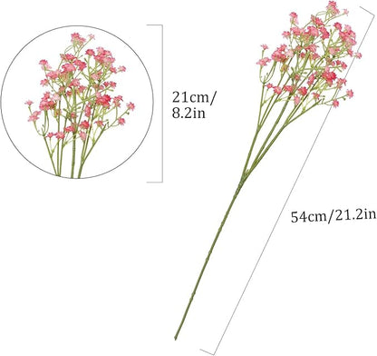 N&T NIETING Pink Baby Breath Flowers, 30Pcs Fake Gypsophila Plants Artificial Baby Breath Flowers for Wedding Bouquets Party Home Garden Decoration