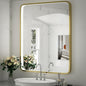 30x36 Inch LED Bathroom Mirror with Lights,Gold Metal Frame Lighted Vanity Mirror, Anti Fog Design&Dimmable&Touch Switch,Large Wall Mounted Mirror for Bathroom Decor (Horizontal&Vertical)