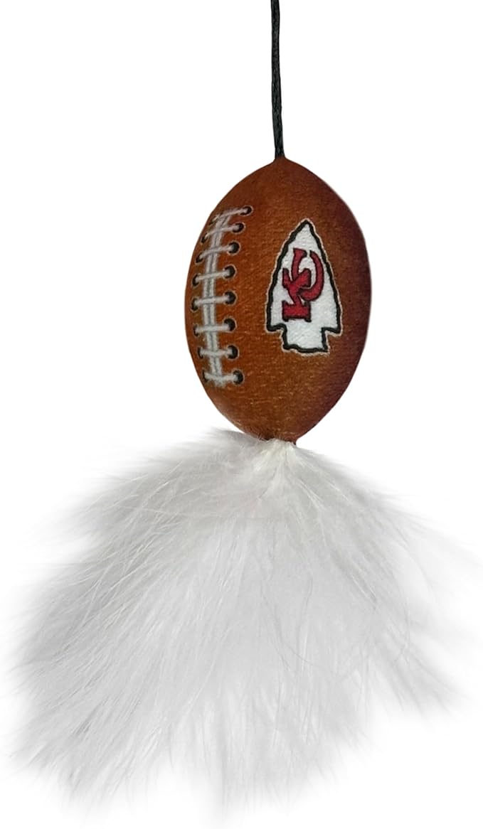 NFL Kansas City Chiefs Cat Tunnel Tube Toy with Plush Football Catnip and Feathers Collapsible Tunnel for Cats to Play, Peek and Hide, Sporty & Fun Cat Tunnel Toy with Team Logo All-Over Design!-Mewly Pet