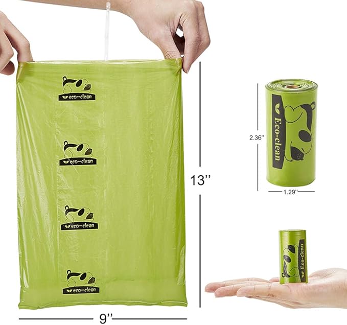 ECO-CLEAN Dog Poop Bags, 24 Rolls/360 Bags with Dispenser, Dog Waste Bags, Unscented, Leak-Proof, Easy Tear-Off-Mewly Pet