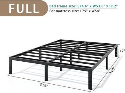 Metal Bed Frame Full Size - 12 Inch Heavy-Duty Full Platform Bed Frame No Box Spring Needed, Easy Assembly, Noise-Free, Sturdy Mattress Foundation, Underbed Storage Space