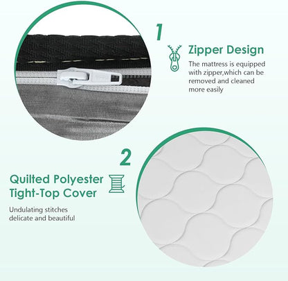 PayLessHere | 6 Inch Full Mattress | Medium Firm Hybrid Mattress | White | with High-Density Foam and Breathable Cover | Pocket Spring Design, Pressure Relief | Bed in a Box, CertiPUR-US Certified