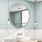ANDY STAR 36" Chrome Round Mirror, Round Chrome Mirror, Polished Silver Large Vanity Mirror Metal Framed for Living Room, Dining Room, Fireplace