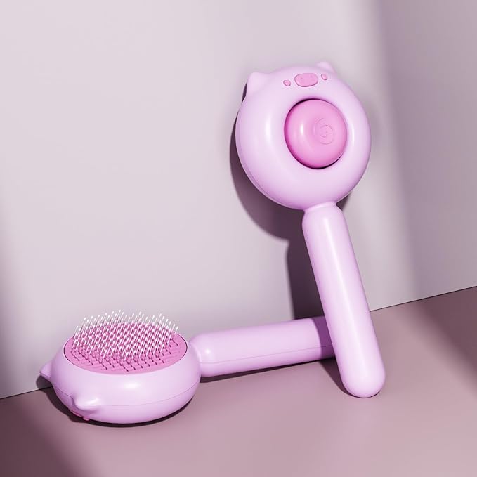 Cat Brush Dog brushes with Release Button for Shedding Grooming, fit for Long or Medium Haired Cats, Lightweight Skin Friendly Pet Brush Hair Removal Comb Brushes for Kitten-Mewly Pet