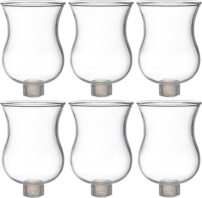 VIHOSE Bulk Set of 6 Clear Peg Votive Holders with Rubber Gasket 3.5" Glass Wholesale Candelabra Hurricane Glass Shades Votive Candleholder Cups for Modern Contemporary Home Decor