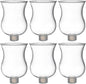 VIHOSE Bulk Set of 6 Clear Peg Votive Holders with Rubber Gasket 3.5" Glass Wholesale Candelabra Hurricane Glass Shades Votive Candleholder Cups for Modern Contemporary Home Decor
