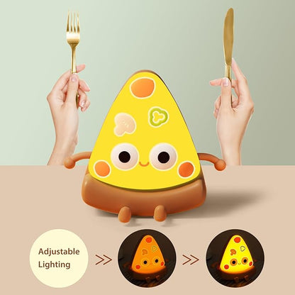 QANYI Pizza Lamp, Personalized Yellow Food Decor Lights for Pizzeria Kitchen Restaurant Party Cool Home Desk Decoration, Funny Novelty Nightlight Gift for Kids 4 to 12 Year Old Boys Girls Adult